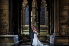 bride and groom at lincoln cathedral Lincolnshire Wedding Photographer