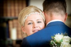 bride hugging groom