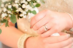 wedding ring and flowers