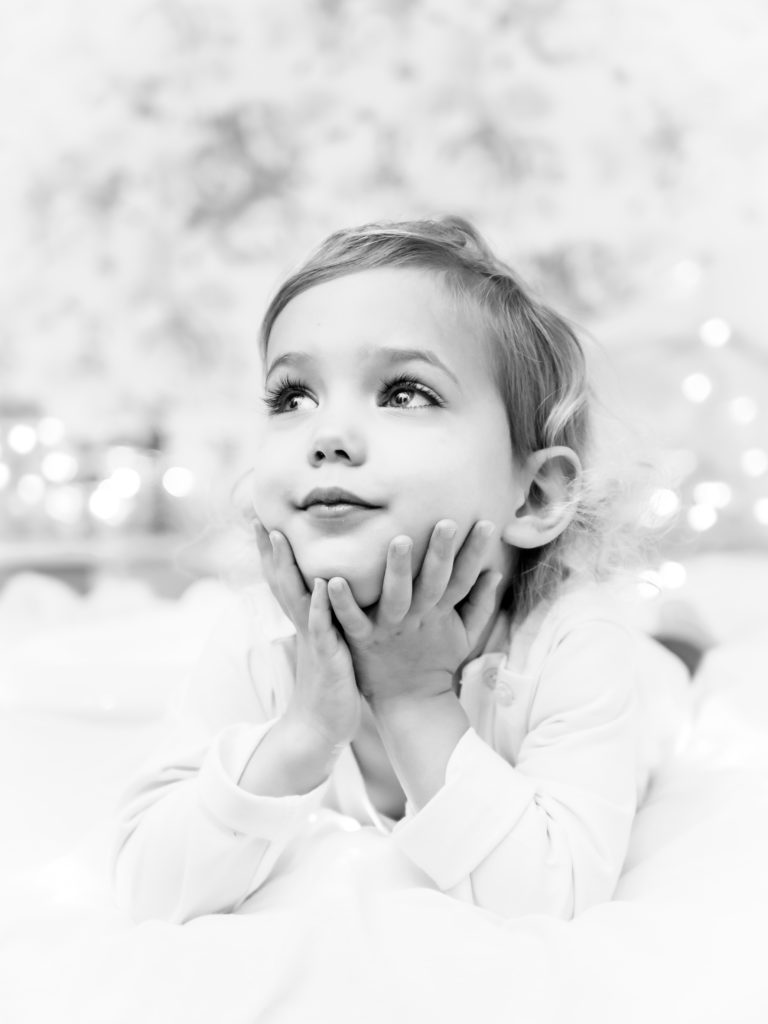 child on bed