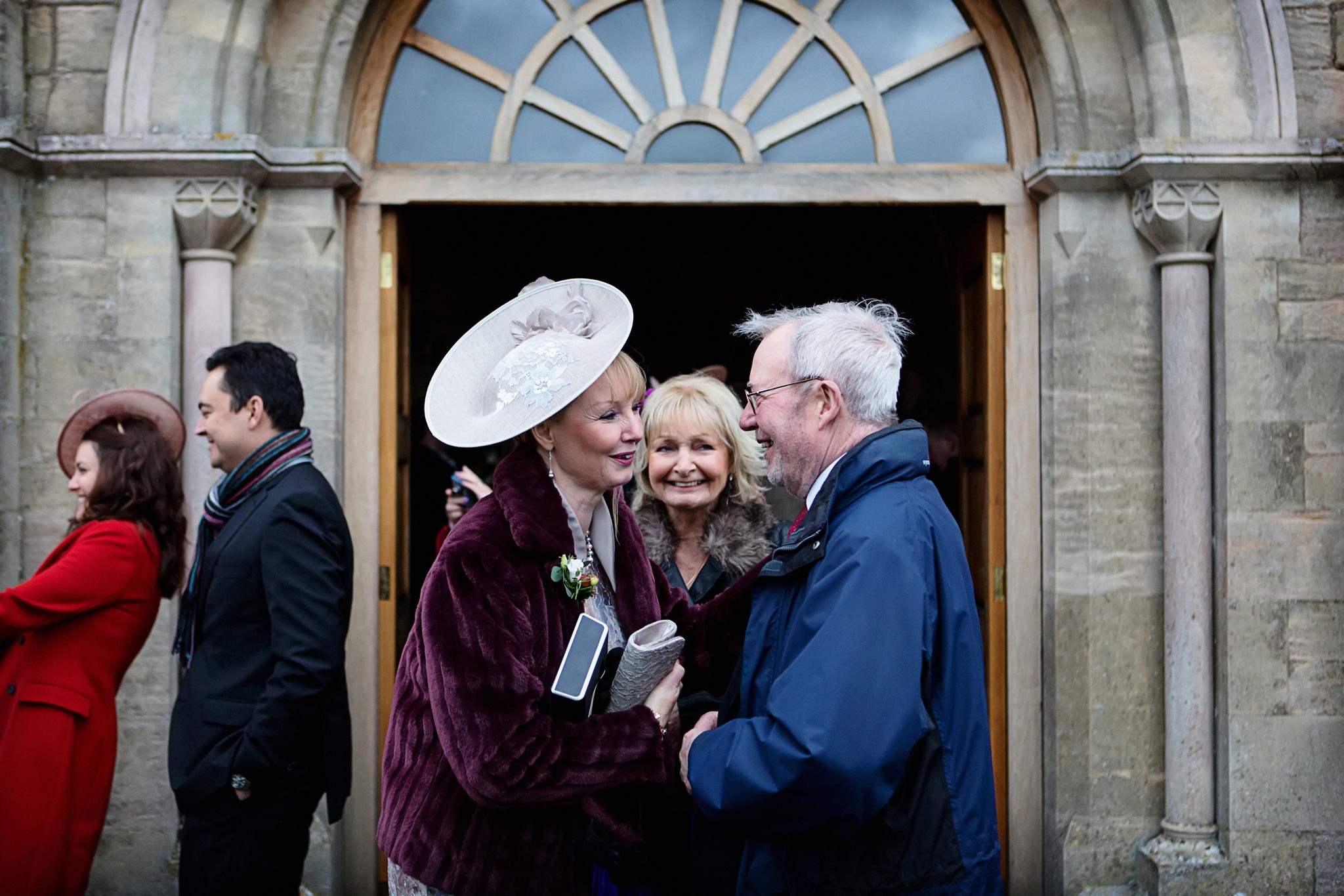 wedding photo in front of church